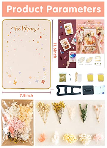 BAZIMA DIY String Art Kit for Beginner,Flowers String Art, DIY Dried Flowers Craft Kit, Unique Gift, Craft Kit for Holidays, Flower Basket - style: flower basket