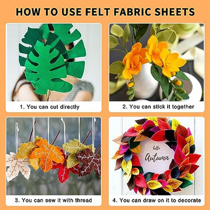 HTVRONT Felt Sheets for Crafts, 9pcs Black Gray White Stiff Felts, 8x12 - color: Grey, size: 8 X 12in