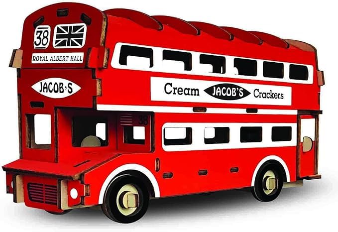 3D Adult and Children's Wooden Puzzle, 3D Puzzle, 3D Camping car Wooden, Puzzle Model, Manual Assembly, Hands-on Practice of Thinking, DIY Home Decoration, (Double-Decker Bus) - style: double-decker bus