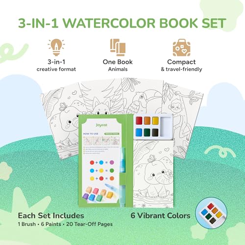 JoyCat Pocket Paint with Water Coloring Books for Kids - style: 1 Pack - Animals