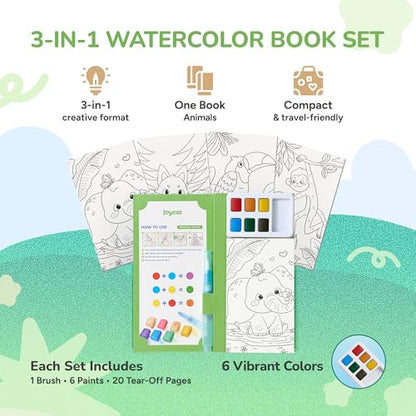 JoyCat Pocket Paint with Water Coloring Books for Kids - style: 1 Pack - Animals