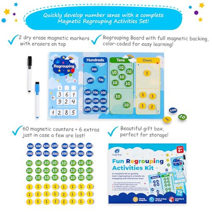 Simply Magic 70 PCS Magnetic Regrouping Activities Kit - Place Value Chart