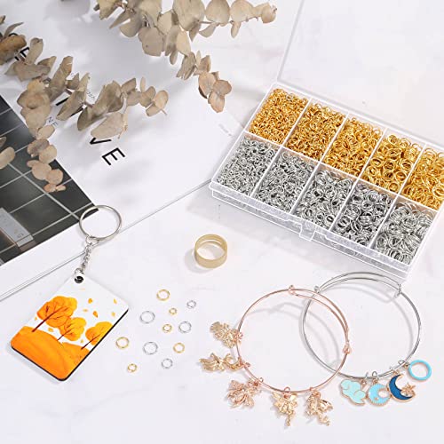 4600Pcs Silver and Gold Jump Rings with Open/Close Tools for Jewelry Making and Necklace Repair (Assorted Sizes) - color: Silver & Gold