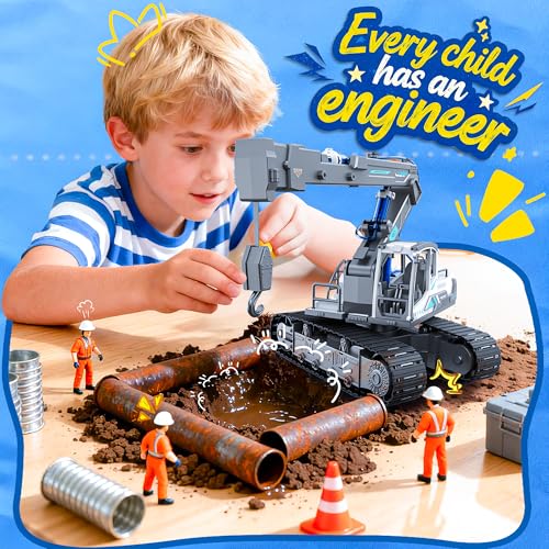 Hydraulic Crane Truck STEM Building Toy, 134 Pcs Engineering Kit for Kids - style: Crane