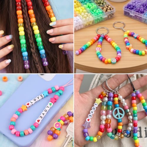 QUEFE 5 Boxes 96 Colors 3300pcs Pony Beads Bracelet Making Kit - color: 96 colors