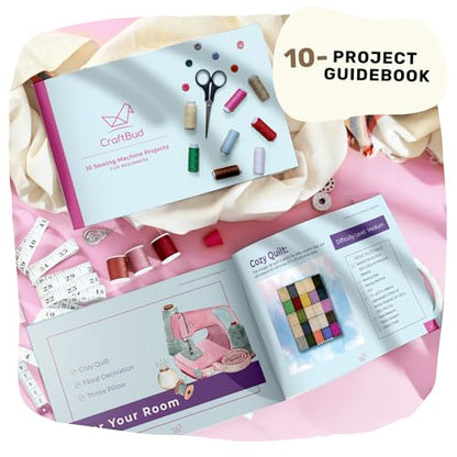 CraftBud Mini Sewing Machine for Beginners, Adults and Kids Sewing Machine - color: Pink, size: Premium Set