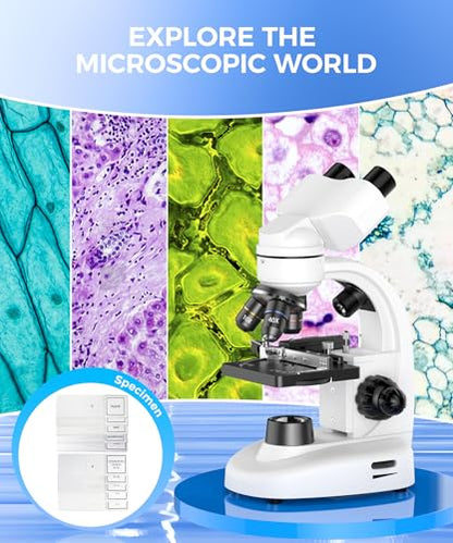 PalliPartners Compound Binocular Microscope for Adults, Professionals&Kids
