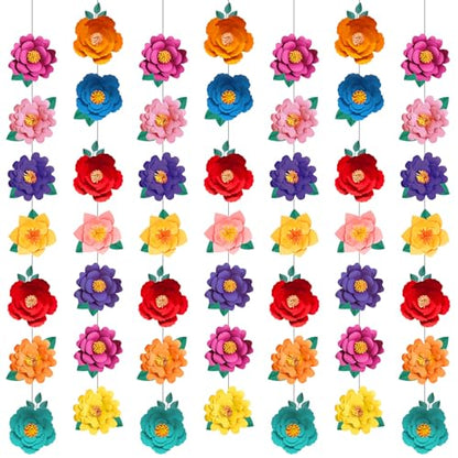 Spakon 8 Pcs Mexican Paper Flower Decorations Mexican Fiesta Garlands - color: Mexican Festival