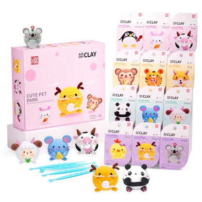 LOUFOR Air Dry Clay Kits for Kids, 12 Boxes - color: #03-Cute Pet Park