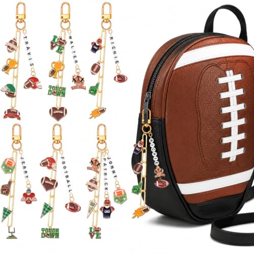 CraftyDream 558 Pcs Football Charm Keychain Making Kit DIY Name Bead Craft - style: Football