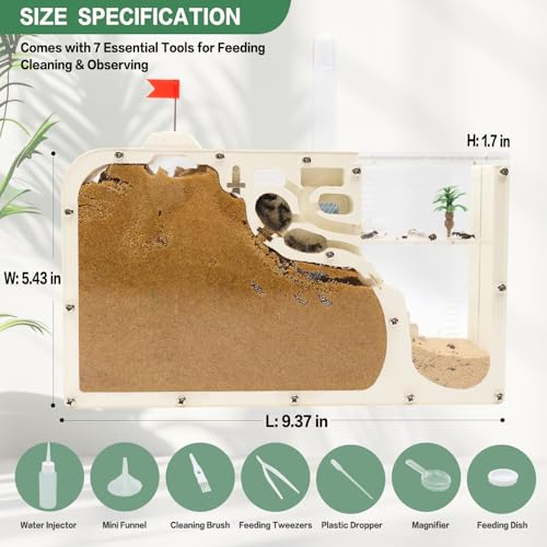 Ant Farm Castle - Ant Farms for Kids with Yellow Sand Complete Tool Kit, Live Ants Habitat Science Kit - Great Gift for Boys, Girls and Student