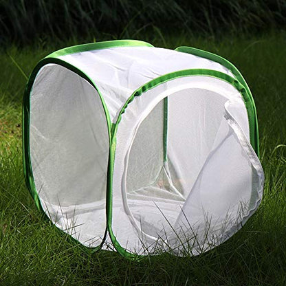 Insect and Butterfly Habitat Cage Terrarium Pop-up 12 X 12 X 12 Inches, Polyester Bottom for Easier Clean - size: 12 x 12 x 12 inches