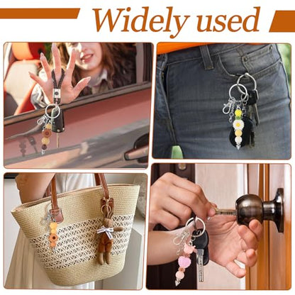 42 Pack Beadable Keychain Bars DIY Blank Beadable Keychains - style: 42 Pack - Silver