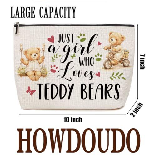 Lovdazzles Teddy Bear Gifts for Girls Makeup Bag Funny Animal Cosmetic Bag - color: Multicolor 1762