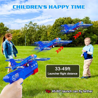 LJZJ 6 Pack LED Foam Plane Launcher, 2 Modes Outdoor Toy Gift Boys Girls 4+ - size: 6 Planes (2 Launchers)