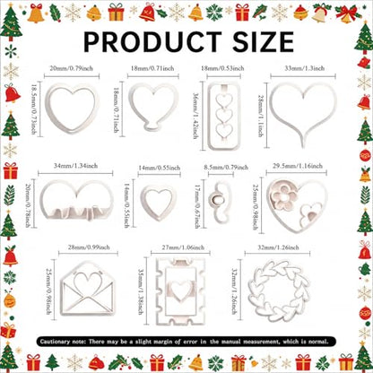 11 Pcs Heart & Love Themed Polymer Clay Cutters Set - Valentine's Day, Wedding & Engagement Clay Cutters for Polymer Clay Jewelry Making, Fit Gift for Wife - color: engaged