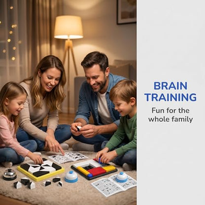 Includes 2 Battle Bells, 2 Sets of Color Logic Blocks, and 2 Sets of Black & White Hidden Blocks.