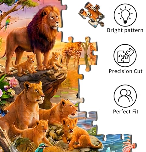 Puzzles for Kids Ages 6-8 8-10 - 200 Piece Puzzles - Animal World Puzzle - color: Animal World