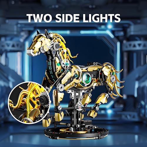 CSNRHG Mechanical Horse Building Block Set Build & Pose with Movable Legs – Engaging DIY Model Kit for Kids and Teens - color: Mechanical Horse