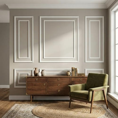 SMARTSTANDARD Pre Cut Wall Molding Kit for Accent, 6 Set Bilinear Frame - color: White: Style 1