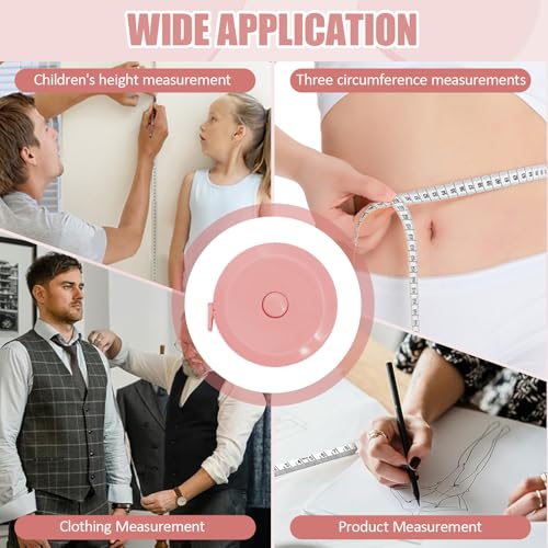 Soft Tape Measure for Body Fabric Sewing Tailor Cloth Knitting Craft Measurements, 59 Inch Portable Measuring Tool, Pink - color: Pink
