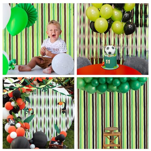 Epakh 12 Rolls Black Green Brown Crepe Paper Streamers 984ft - color: Black Green Brown