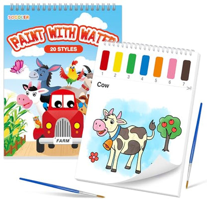 SOCOLER Paint with Water Coloring Books for Kids & Toddlers, Farm - color: Farm Life