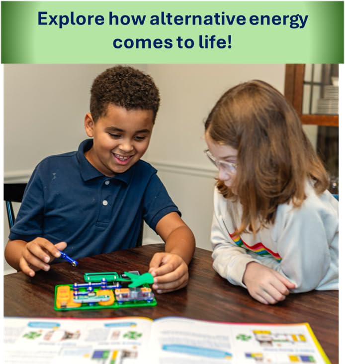 SNAP CIRCUITS Green Energy STEM Electronics Kit, 125+ Projects, Ages 8+ - style: Green Energy