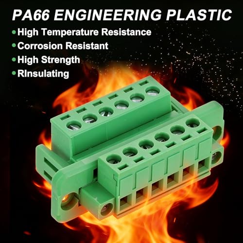 MECCANIXITY 2Set 9-Pin 5.08mm Pitch Pluggable Screw Terminal Block Connectors, PA66 300V 10A Through-Wall PCB Terminal with Panel Solderless Wiring Connectors 26-10AWG for Electronic - style: 9-Pin