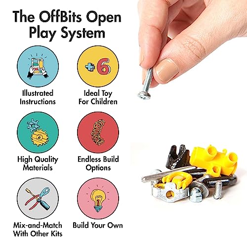 The Off Bits Erector Set: Animal Mini STEM Toys for Kids 6+, Toy Building Sets with Nuts & Bolts, STEM Building Toys Gifts for Boys and Girls (Yellow Bee)