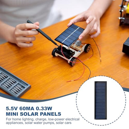 MECCANIXITY 8Pcs 5.5V 0.33W 60mA Mini Solar Panels, Small Solar Photovoltaic Power Cell Charge DIY Electric Toy Materials Kits - style: 5.5V 0.33W 0.06A