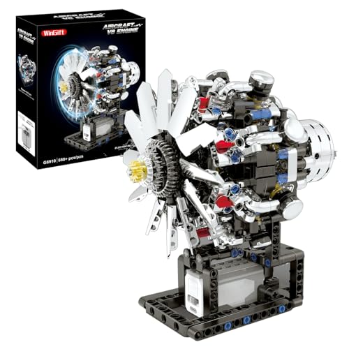 Turbojet Engine Building Set, Aircraft Engine Model kit that Run, Build Your Own Mini Aircraft Model Engine Kit with Motor, STEM Mechanical Physical Science Educational Toys for Kids Adults (558 PCS) - color: Turbojet Engine Building Set
