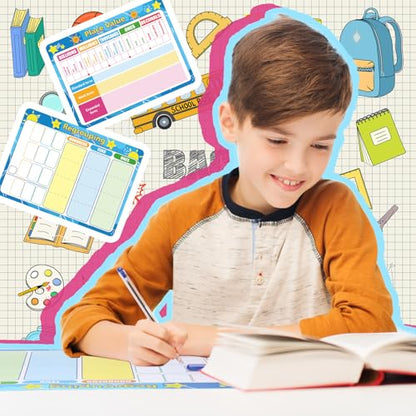 18Pcs Place Value Chart Dry Erase Flash Cards Math Manipulatives for Kids - style: Classic Place Value Charts