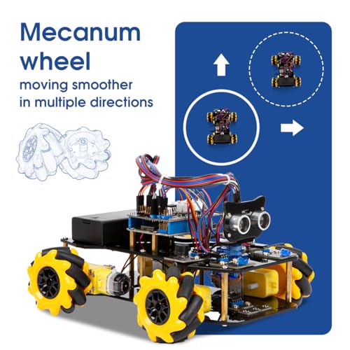 ACEBOTT Smart Robot Car Kit Compatible with Arduino, Robotics for Kids Ages 8-12 12-16, Electronic Programming Project/STEM Science Kits Coding Gifts for Adults and Youths - color: Yellow-c