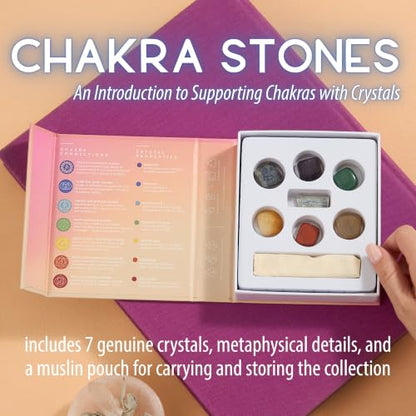 Crystal Collection Chakra Stones Set with Amethyst; Sodalite; Blue Kyanite; Green Aventurine; Yellow Jade; Carnelian; Red Jasper, Set of 7 - color: Chakra