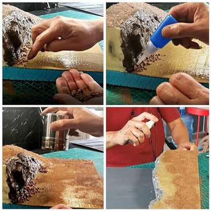 Miniature Rock Basing Kit Miniature Rock Landscape Rocks DIY Terrain Model Kit Basing Kit for Terrain Scenery Landscape Model Railroad Sand Table Material, Black and Dark Red - color: Black and Dark Red