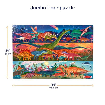 Melissa & Doug Dinosaurs Jumbo Floor Puzzle 48-Piece Set with Guide