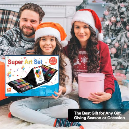 Art Supplies, 272 Pack Art Set Crafts Drawing Kit for Kids Girls Boys Teens - color: Black
