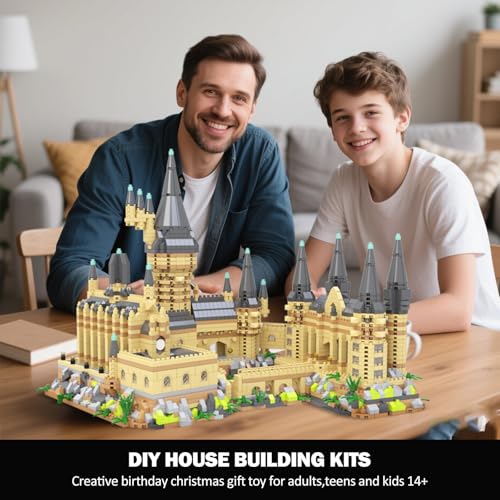 PQKIE Magic Castle Micro Mini Building Set, 2929 Pcs Magic House Model Building Toys, STEM Creative Magic World Office and Home Decor Bricks Kits, Christmas Birthday Gift for Adults Teens Kids 14+ - style: 2929 Pieces