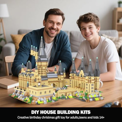 PQKIE Magic Castle Micro Mini Building Set, 2929 Pcs Magic House Model Building Toys, STEM Creative Magic World Office and Home Decor Bricks Kits, Christmas Birthday Gift for Adults Teens Kids 14+ - style: 2929 Pieces