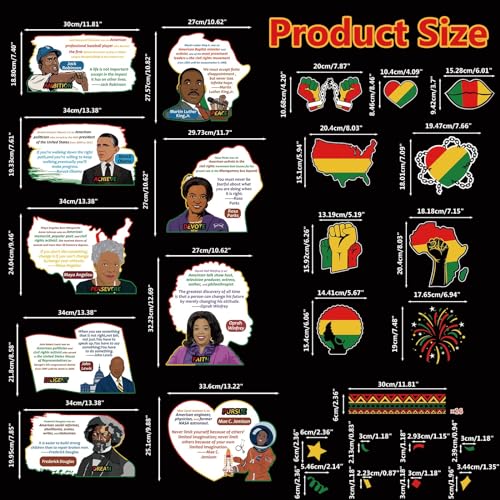 gisgfim Black History Month Bulletin Board Decoration Set African American Inspirational Borders Cutouts for Classroom School Bulletin Board Craft Home Wall(Black History Month) - style: Black History Month