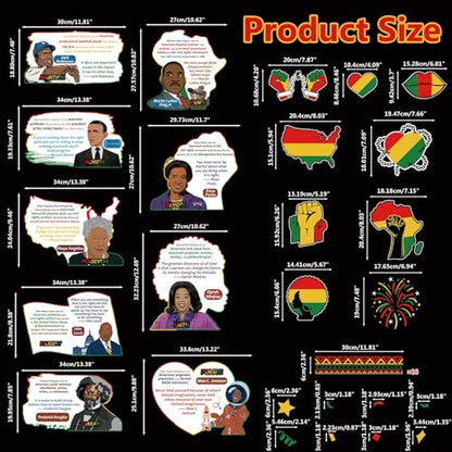 gisgfim Black History Month Bulletin Board Decoration Set African American Inspirational Borders Cutouts for Classroom School Bulletin Board Craft Home Wall(Black History Month) - style: Black History Month