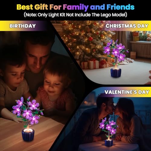 Upgraded Led Light Kit Compatible with Lego The Botanical Collection Hibiscus Building Set, Lights Decoration Compatible with Lego 10372, Best Gifts for Adults (Model Not Included)
