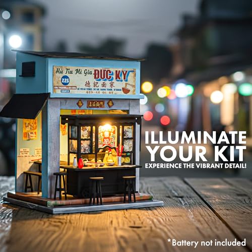 Vietnam DIY Miniature Kit - Asian Noodle House - Tiny Diorama Building Kits, Craft Hobby Gifts for Teens and Adults