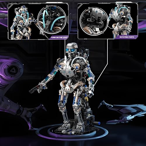 CSNRHG Mechanical Skeleton Robot Building Block Toy 692+Pieces Twistable Body and Poseable Design Creative STEM Toy for Kids and Adults - color: Skeleton Robot