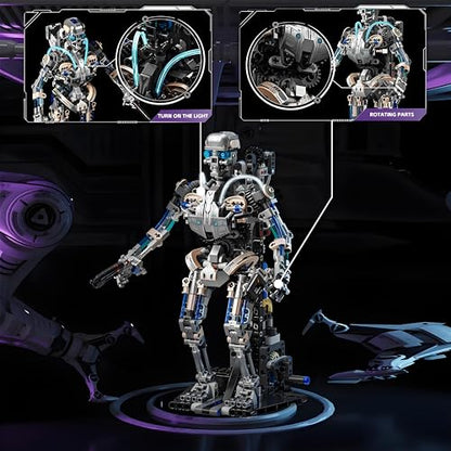 CSNRHG Mechanical Skeleton Robot Building Block Toy 692+Pieces Twistable Body and Poseable Design Creative STEM Toy for Kids and Adults - color: Skeleton Robot