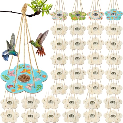 DoubleFill 24 Pack Bird Feeder Craft Kits for Kids Ages 3-8
