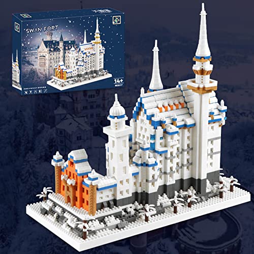 Vziimo Germany Swan Stone Castle Micro Building Blocks Set, Famous World Architecture Model Collection Building Toys for Teens Adults 14+ (2800 PCS) - style: Castle
