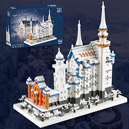 Vziimo Germany Swan Stone Castle Micro Building Blocks Set, Famous World Architecture Model Collection Building Toys for Teens Adults 14+ (2800 PCS) - style: Castle
