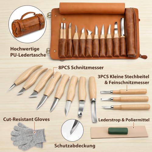 Wood Carving Kit Deluxe-Whittling Knife, Wood Carving Knife Set - color: white